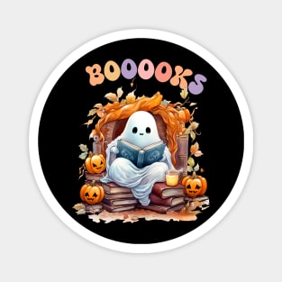 Funny Halloween Cute Ghost Book Reading School Teacher Magnet